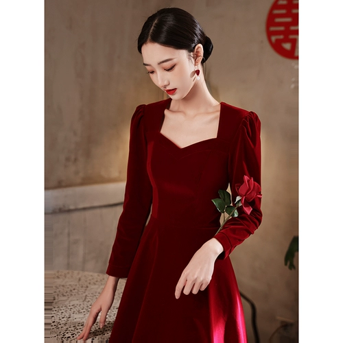 Весеннее вечернее платье, бордовый лонгслив, коллекция 2022