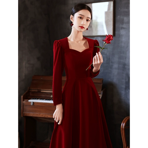 Весеннее вечернее платье, бордовый лонгслив, коллекция 2022