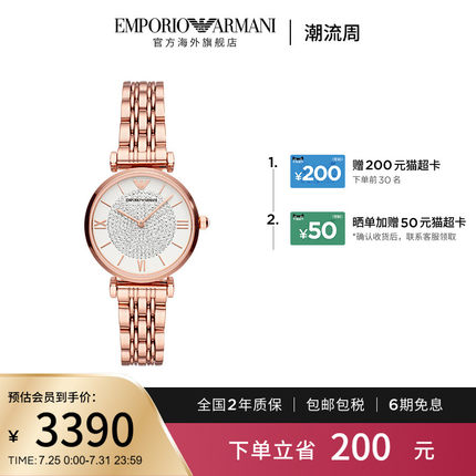 Armani阿玛尼满天星手表女小众时尚气质职场腕表官方正品AR11244