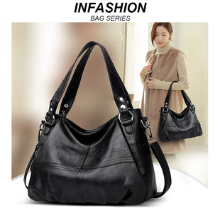 潮牌韩版女士大包包新款大容量真皮手提女包简约软皮单肩包托特包