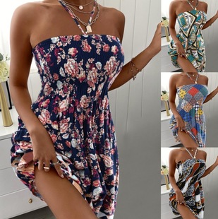 Fashion Sexy Sleeveless Women Neck Summer Hanging Dress