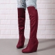 knee long high elastic sloping women suede boots tube