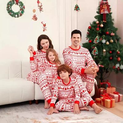 Christmas Parent-Child Sets, Printed Home Comforter Pajamas