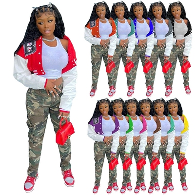 Printed trendy casual short jacket 印花网红时尚休闲短外套