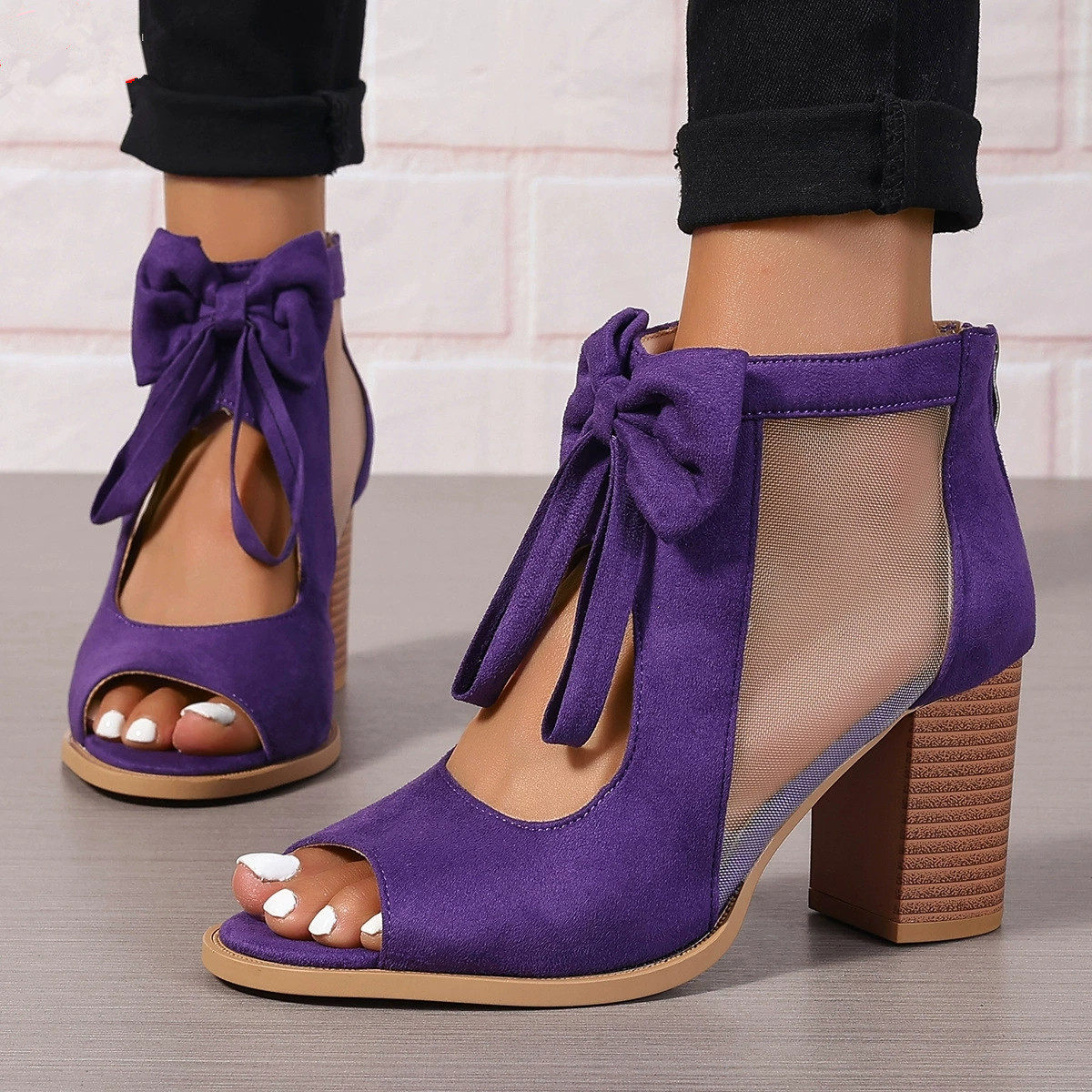 Women big size 43 42 41 high heel flat shoes 凉鞋蝴蝶结女鞋