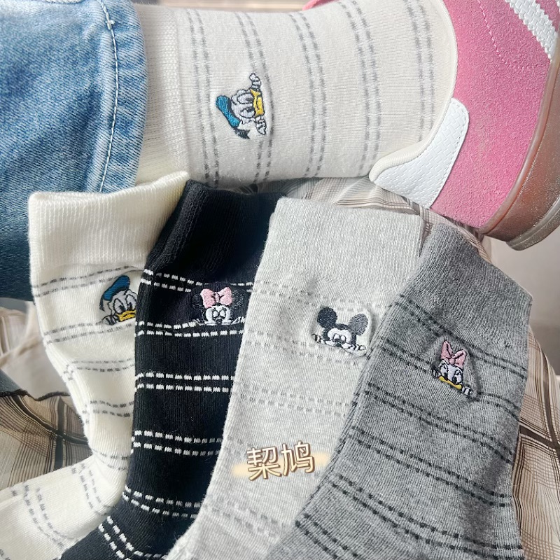 韩国东大门百搭米奇图案长筒袜子