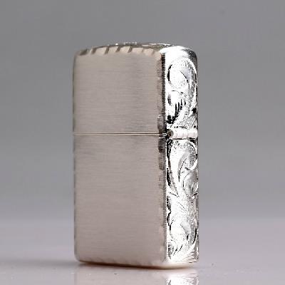 zippo打火机全球限量版9999只正品925纯银三面刻花zppo刻字收藏版