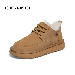 西二男士羊毛休闲雪地靴男2025冬季新款厚底保暖棉鞋东北X25C3586