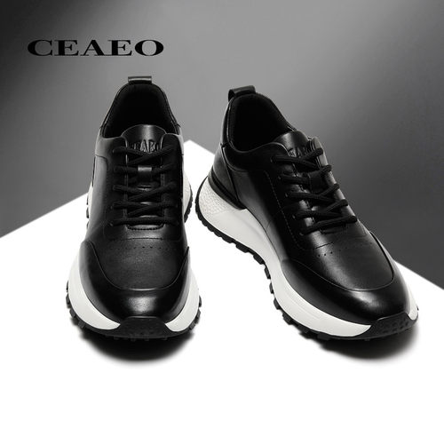 西二男士真皮时尚休闲鞋男2025秋冬季新款牛皮加绒运动鞋S23R0790