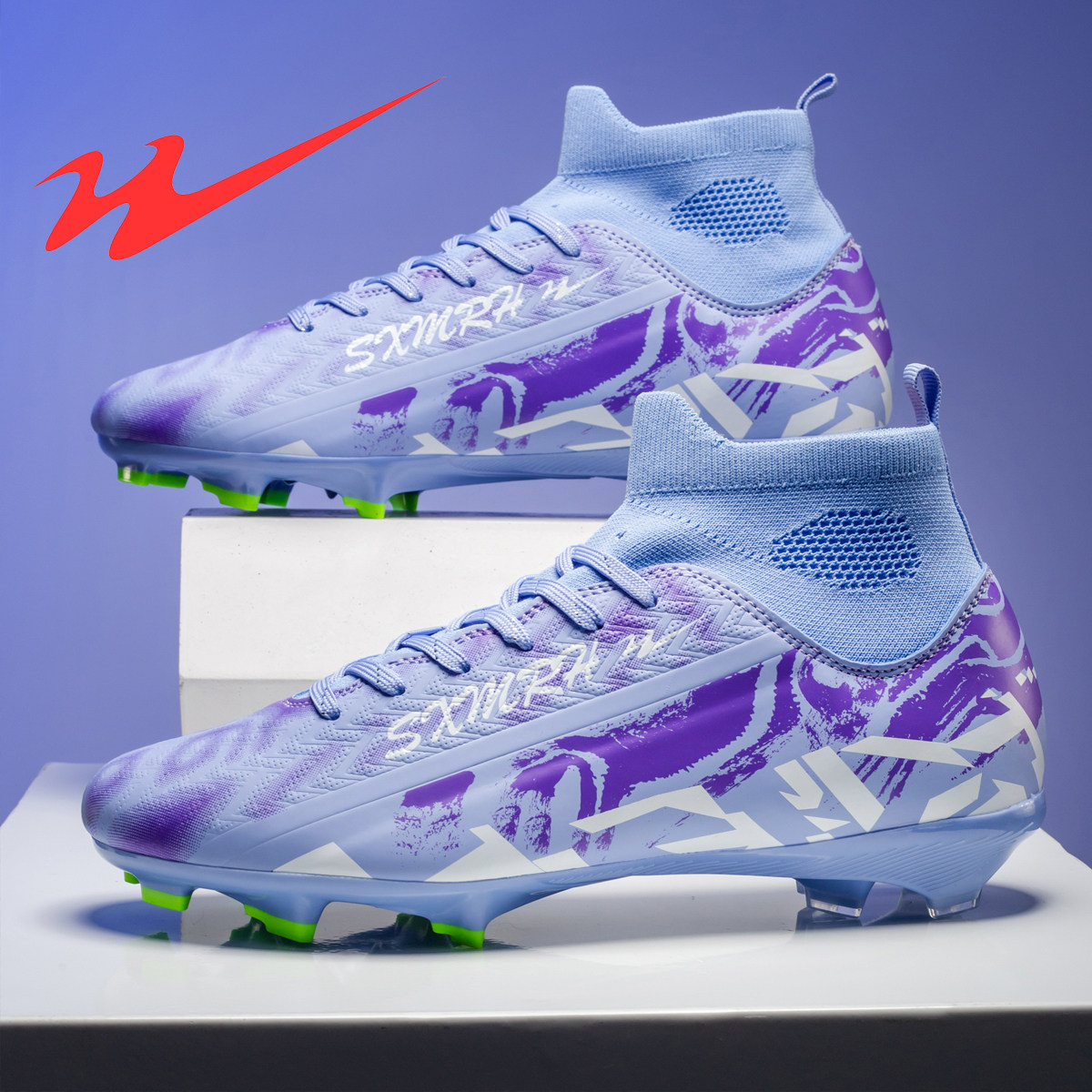 双星足球鞋男款AG长钉猎鹰儿童专业训练鞋女青少年袜套足球鞋成人