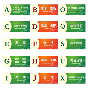 图书馆分类标识牌亚克力类目类别标示提示牌标语学校书店书架读书室房门牌书籍标签贴贴纸警示牌子温馨指示牌
