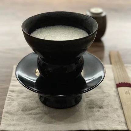 大漆建盏盏托底座茶托宋代点茶天目台木胎杯托茶百戏斗茶茶席道具