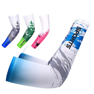 冰袖防晒袖套男士夏季冰丝透气袖子登山钓鱼骑车加长护臂手套女款