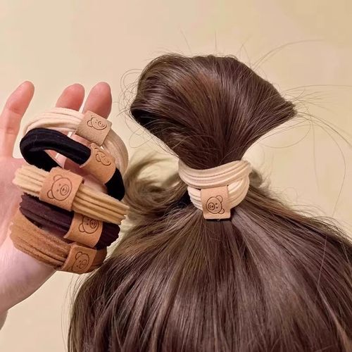 小熊高弹力耐用发圈气质皮筋扎头发头绳女扎马尾高弹力耐用加粗