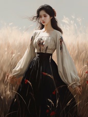китайский костюм 赫本风高级感独特上衣超好看休闲时尚显瘦黑色半身裙两件套女春秋