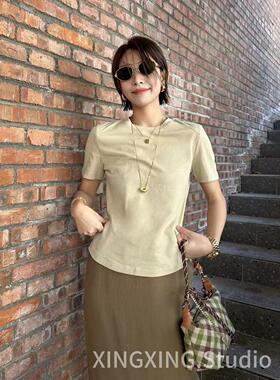 X.x.极简风短袖T恤女早春新款小众设计感显瘦百搭上衣潮787900