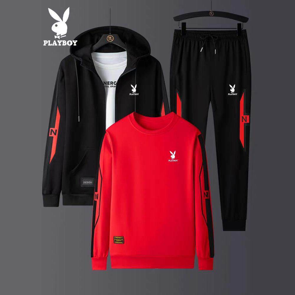 花花公子男士运动套装春秋季2026新款潮流连帽休闲大码三件套男装,男装,休闲运动套装,淘宝优惠券,粉丝福利购,淘宝优惠卷