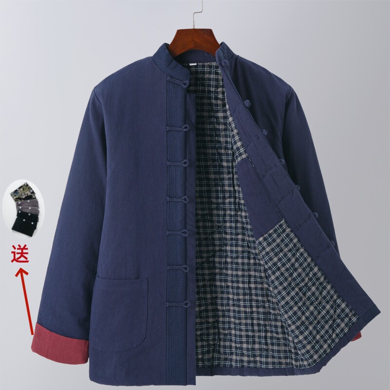 棉麻手工棉袄加厚刺绣棉服