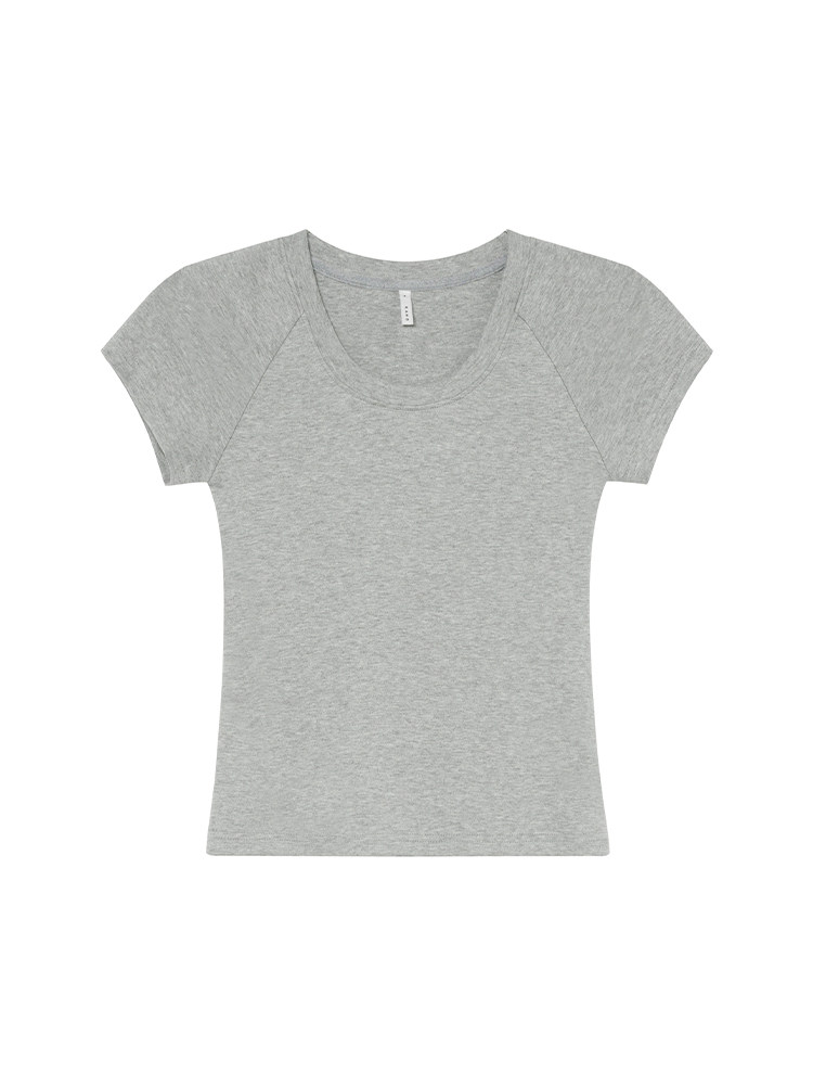 Gray short-sleeve t-shirt on a white background