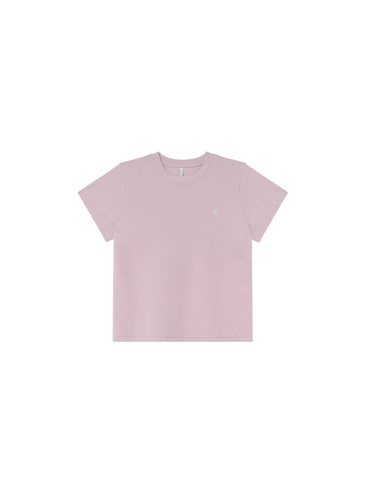 Light pink short-sleeve t-shirt on a white background