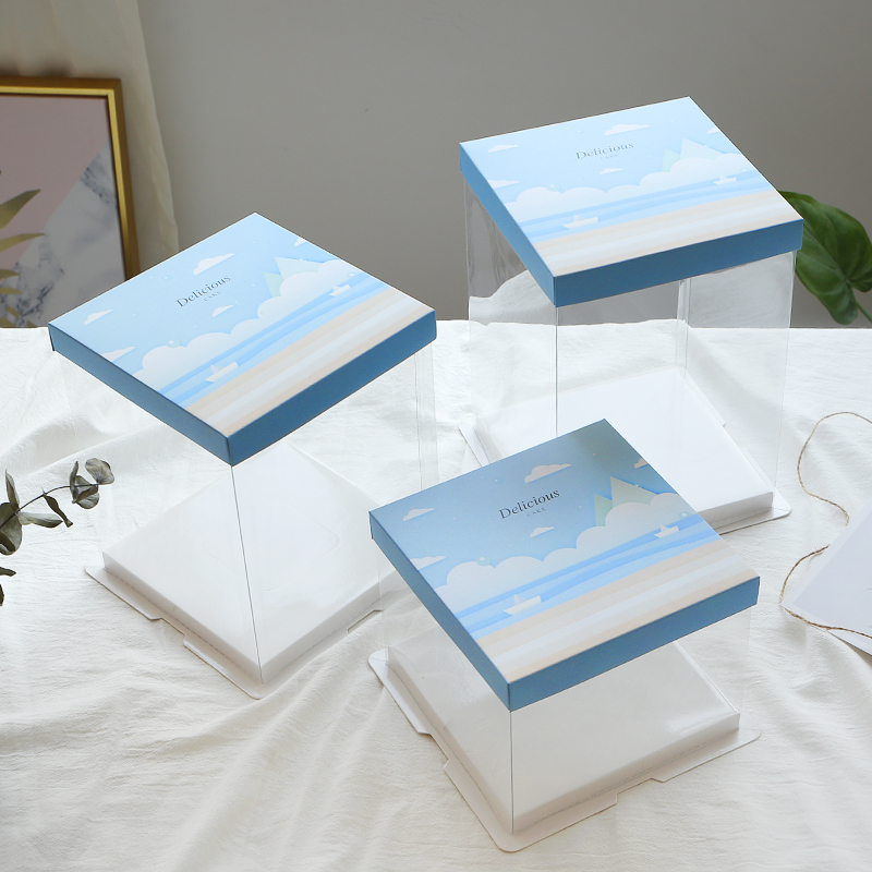 透明生日蛋糕盒包装盒子双层加高