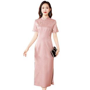 香妮芬高贵优雅妈妈年轻婚宴醋酸礼服2026新夏丈母娘宴会敬酒旗袍