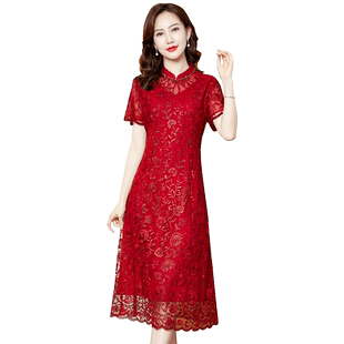 香妮芬气质贵妇人阔太太婚宴礼服连衣裙2026夏新款婚礼妈妈装