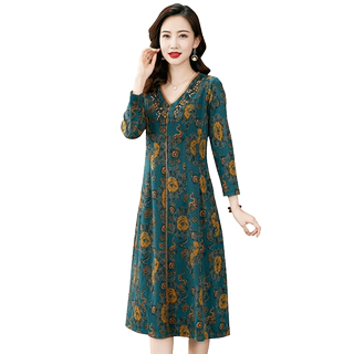 香妮芬中年妈妈连衣裙女2026新款春季高端气质阔太太贵夫人羊绒裙