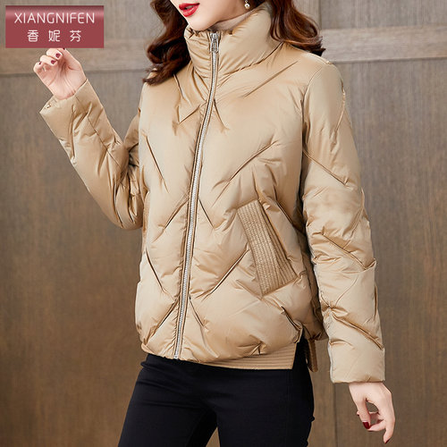 高端奢华精致白鸭绒羽绒服女2025新款冬季时尚洋气小个子短款外套