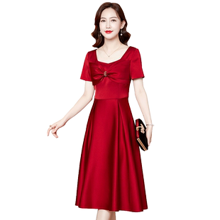 香妮芬高端精致妈妈结婚礼服2026新款夏婚庆连衣裙收腰气质宴会装