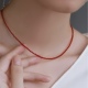2025新年红水晶2mm尖晶石极细轻奢风女款 小土豆倪妮同款 锁骨项链