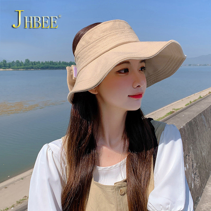 JHBEE帽子女新款2023遮阳防晒遮脸春夏季防紫外线户外空顶太阳帽