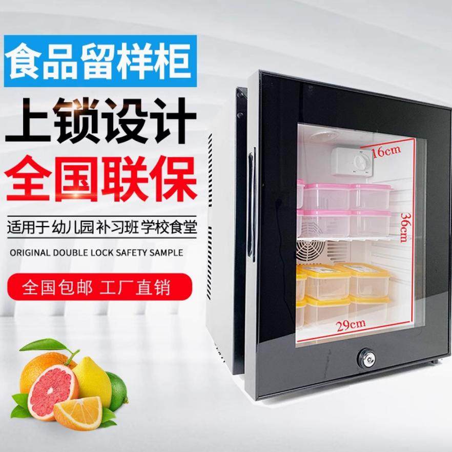 食品留样专用柜小冰箱带锁幼儿园饭店学校食堂餐饮家用冷藏展示柜