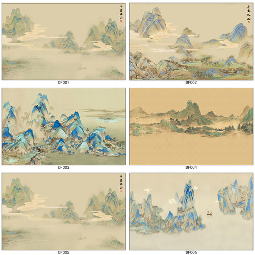 乔其纱玄关古画可定制装饰屏风画