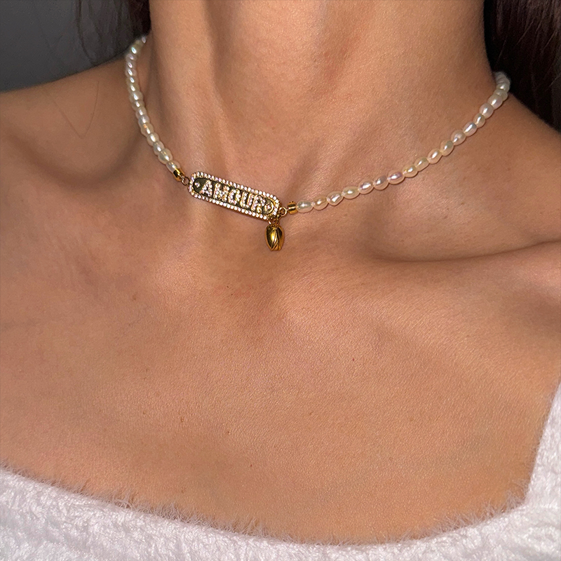 天然米粒珍珠项链高级感重工