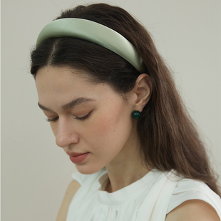 高颅顶显脸小洗脸头箍气质百搭 缎面海绵发箍2024新款 巨显白 法式