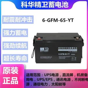 科华精卫6-GFM-65铅酸蓄电池12V65AH免维护直流屏UPS电源医疗消防
