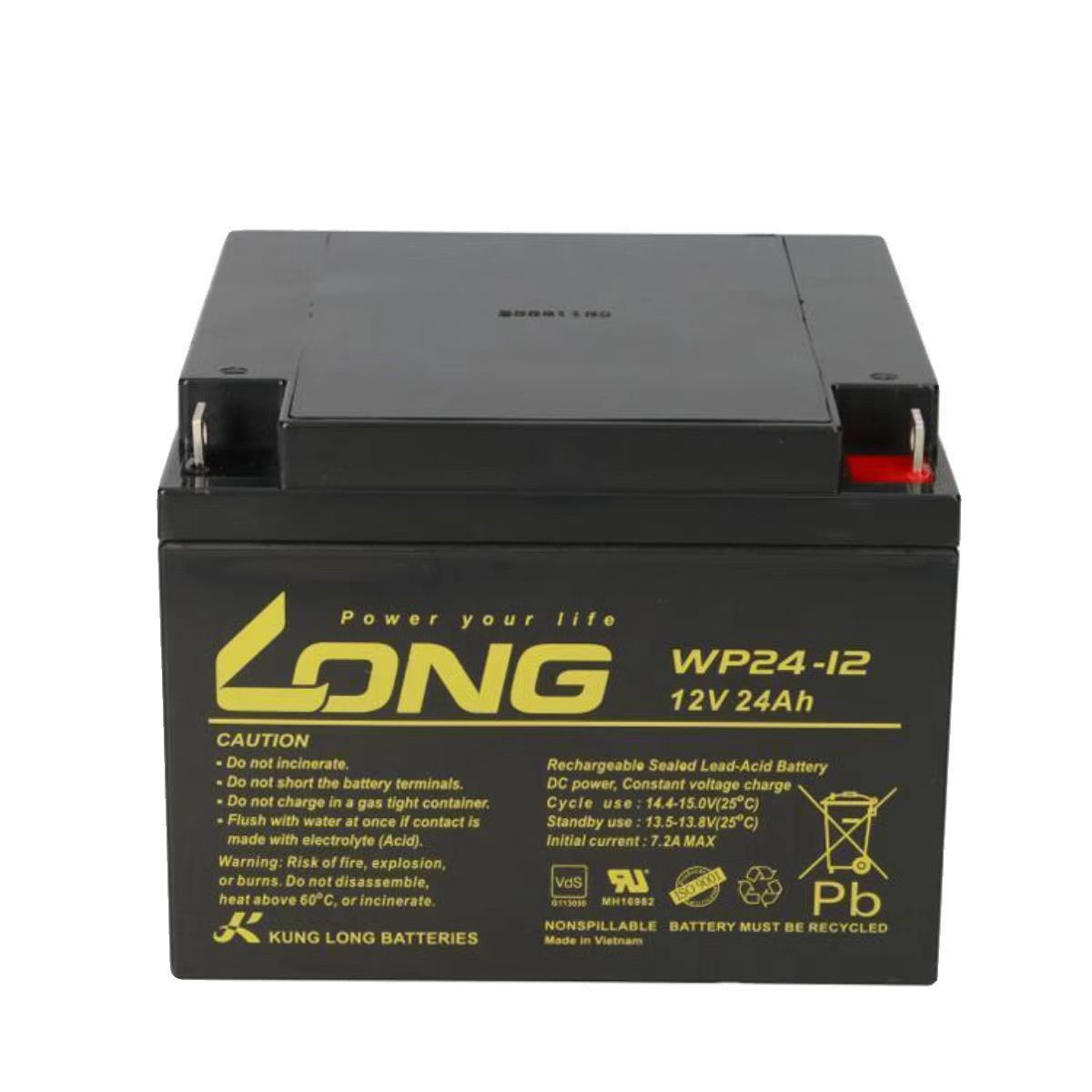长隆铅酸蓄电池12V24AH免维护WP24-12消防应急照明UPS电源机房