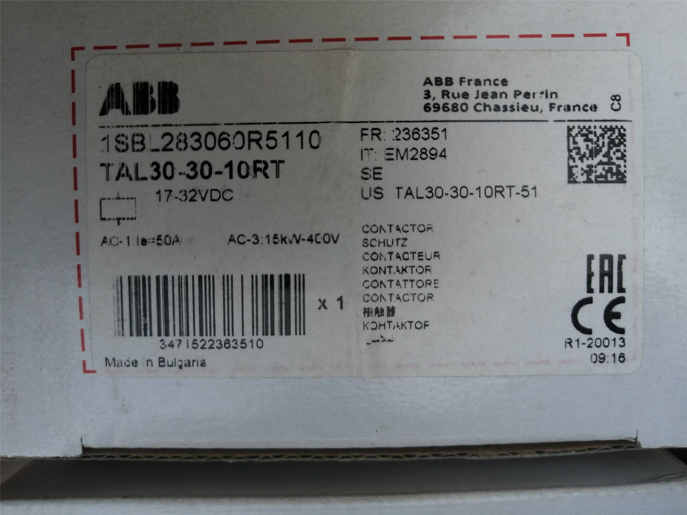 TAL30-30-10RT 17-32VDC 1SBL283060R5110询价