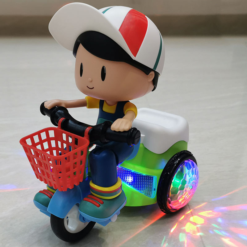 儿童电动大头娃娃特技三轮车玩具车旋转灯光炫舞男孩女孩宝宝小孩,玩具/童车/益智/积木/模型,电动/遥控动物/人物,淘宝优惠券,粉丝福利购,淘宝优惠卷