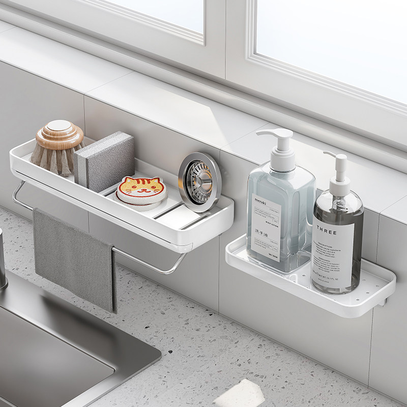 厨房抹布置物架墙面壁挂免打孔海绵钢丝球刷子收纳架洗碗池沥水架,厨房/烹饪用具,厨房墙壁置物架/厨房墙壁挂架,淘宝优惠券,粉丝福利购,淘宝优惠卷