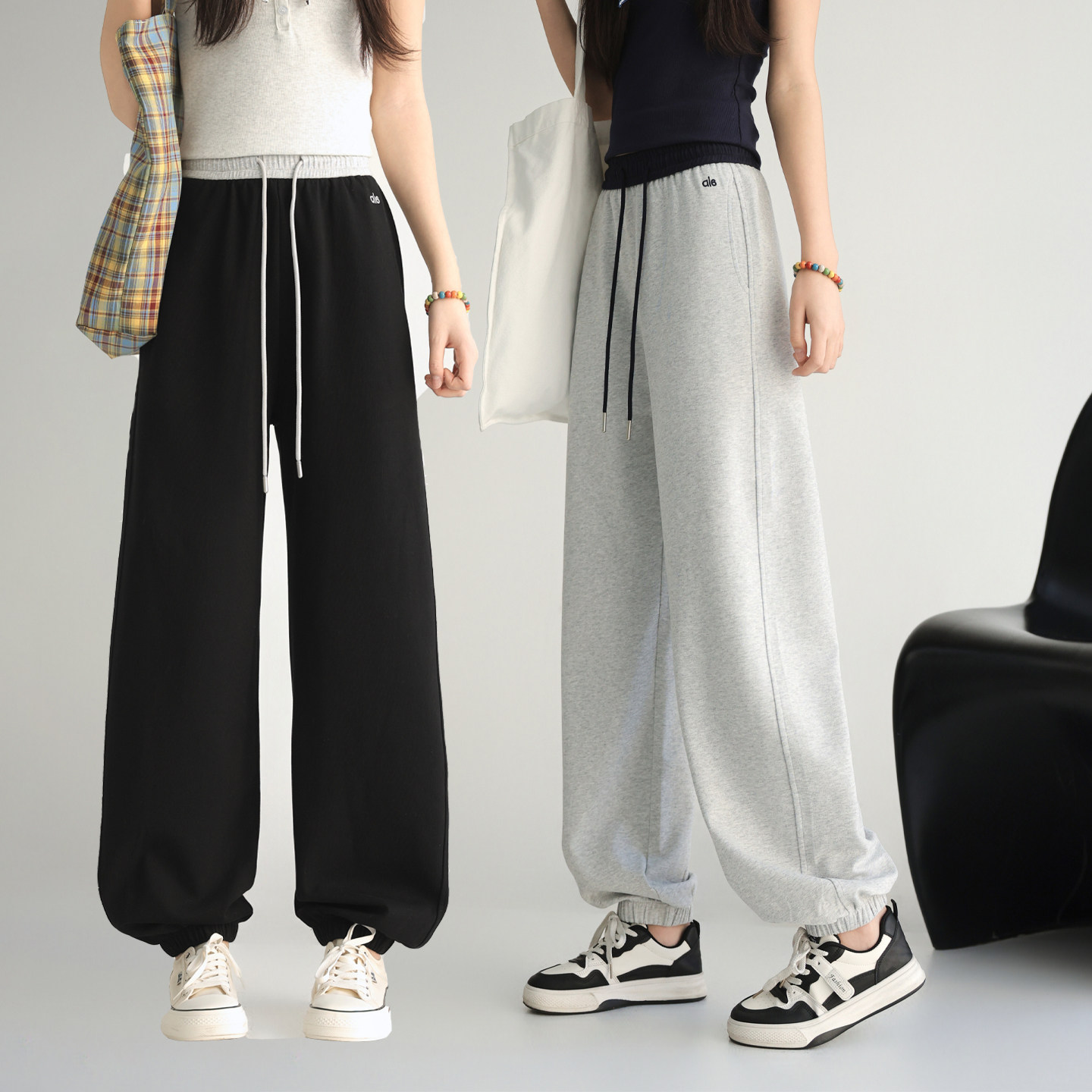 女童运动裤骄骄虎2026春季新款初中生高中生束脚裤卫裤休闲裤9051