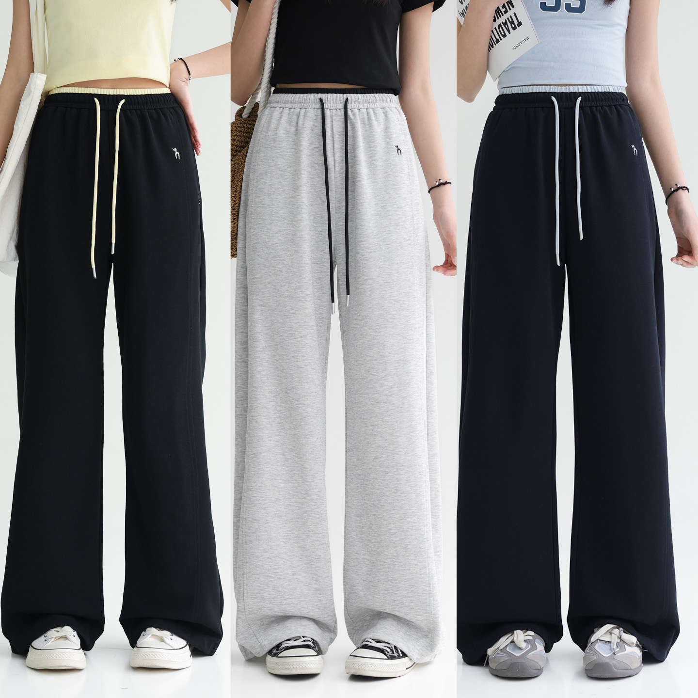 女童夏季薄款运动裤骄骄虎2026新款初中生高中生直筒裤休闲裤9193