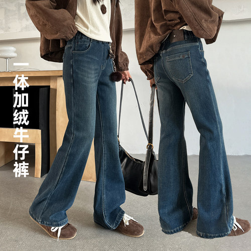 160女童加绒微喇裤冬季新款