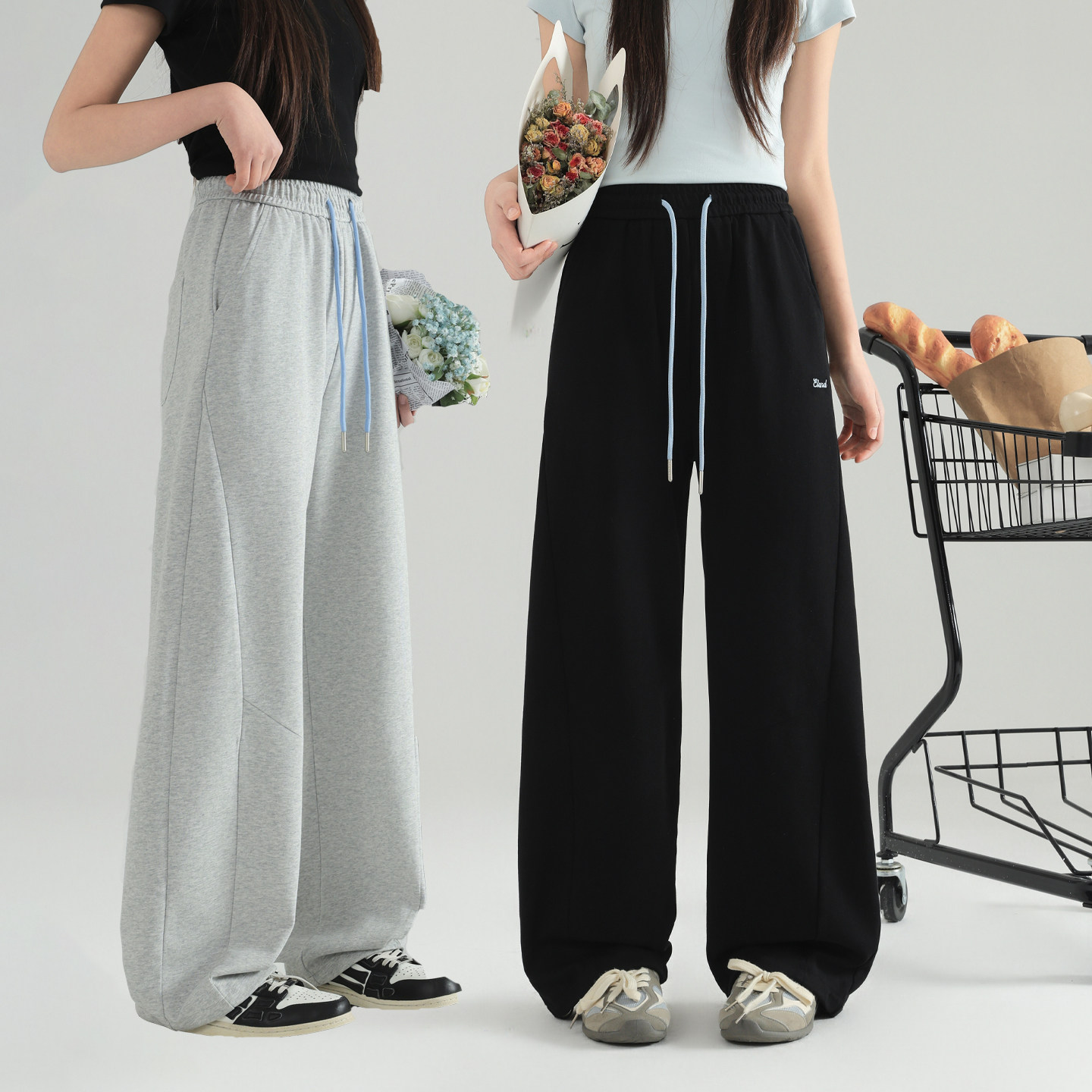 骄骄虎女童春季新款运动裤2026初中生高中生休闲显瘦两穿长裤9048