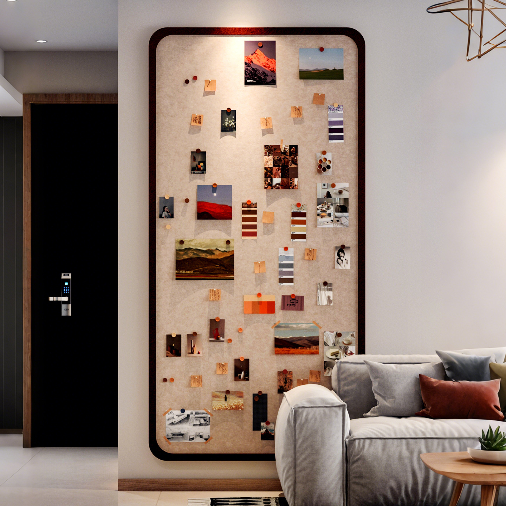 免打孔毛毡板墙贴创意照片墙背景板展示墙相册墙高级感客厅墙面装饰可