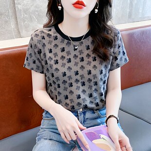 衣服女2026新款 女士t恤夏季 宽松妈妈短袖 百搭 半袖 体恤衫 爆款 时尚
