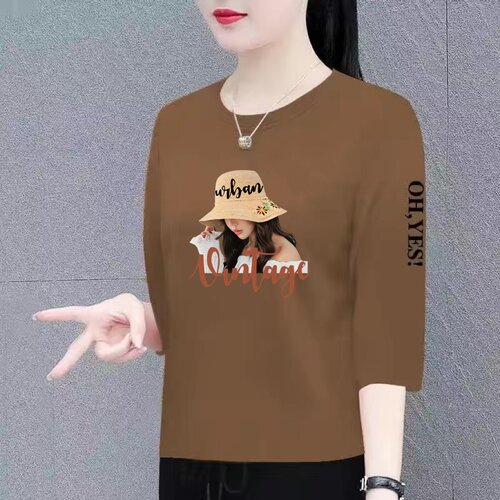 七分袖显瘦大码遮肚宽松洋气