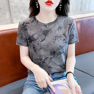妈妈宽松t恤女士短袖 体恤正肩上衣女潮休闲百搭夏季 女装 2026新款