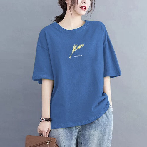 2026年夏季新款大码宽松薄款圆领女士妈妈装中年短袖t恤上衣洋气